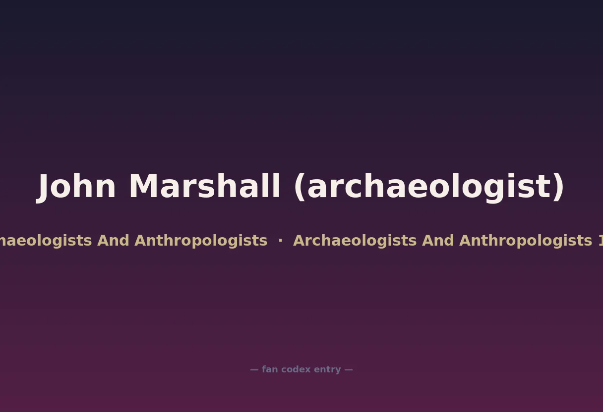 John Marshall (archaeologist)