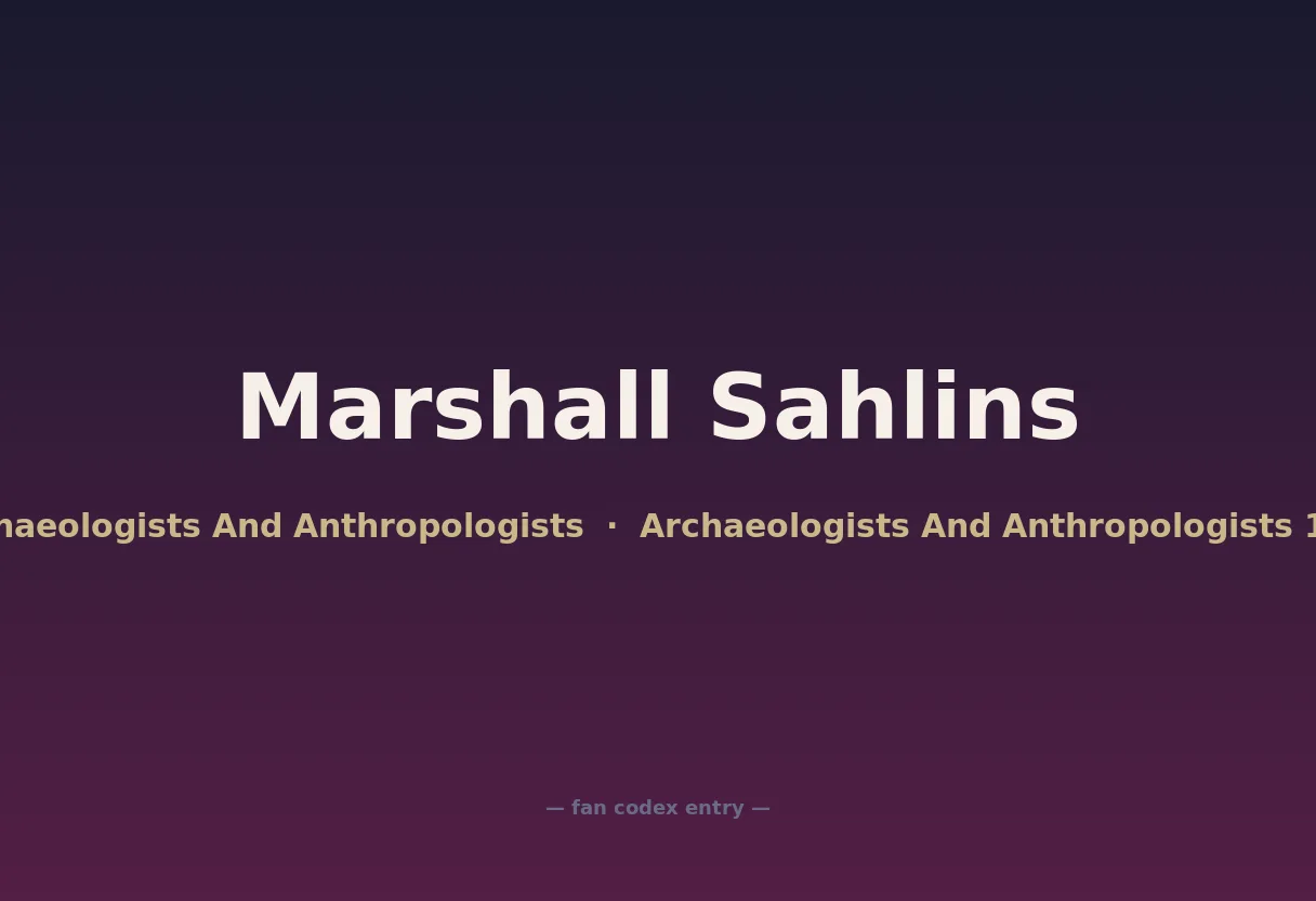 Marshall Sahlins